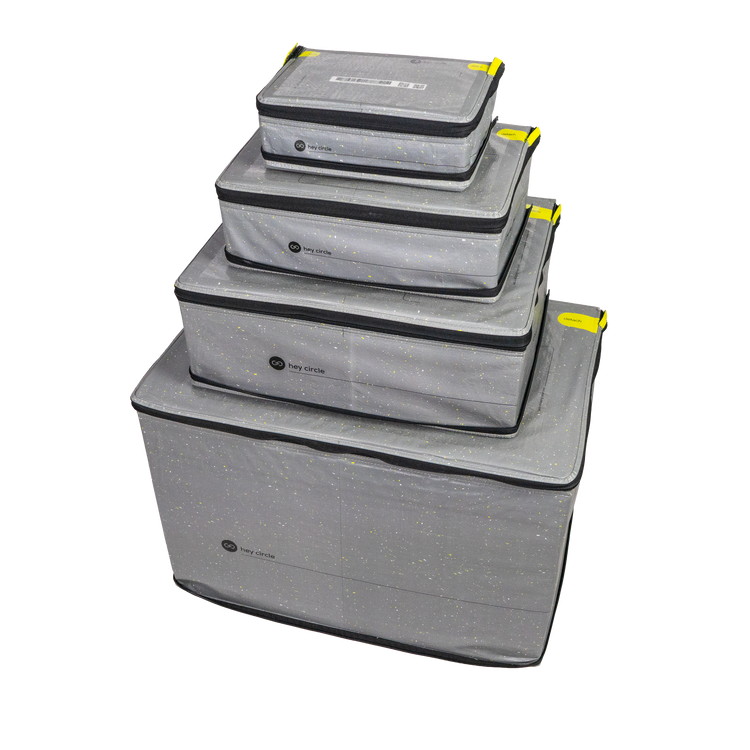 Boxen mit zwei Zippern
