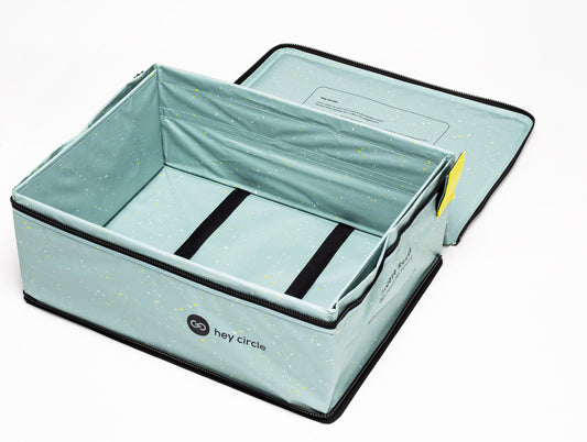 Mehrweg-Box M mit zwei Zippern (türkis)
