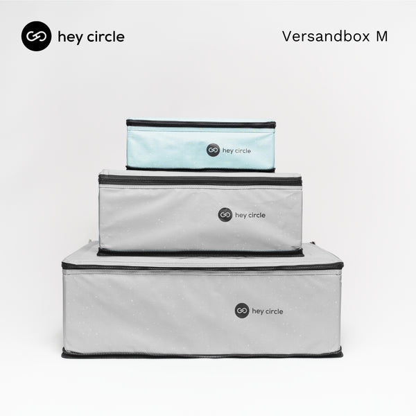 Reusable box M with two zippers (turquoise)